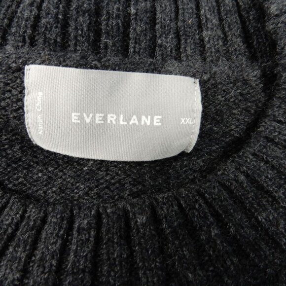 Everlane The Merino Wool Ski Sweater Size XXL Charcoal Grey Bone NEW $145 - Picture 2 of 6